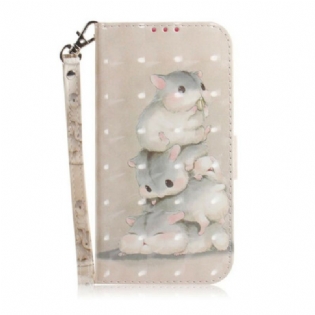 Flip Cover Xiaomi Redmi Note 9 Med Snor Thong Hamstere