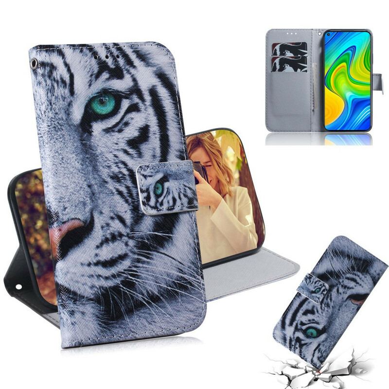 Flip Cover Xiaomi Redmi Note 9 Tiger Ansigt