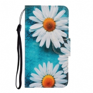 Læder Cover Xiaomi Redmi Note 9 Med Snor Thong Tusindfryd