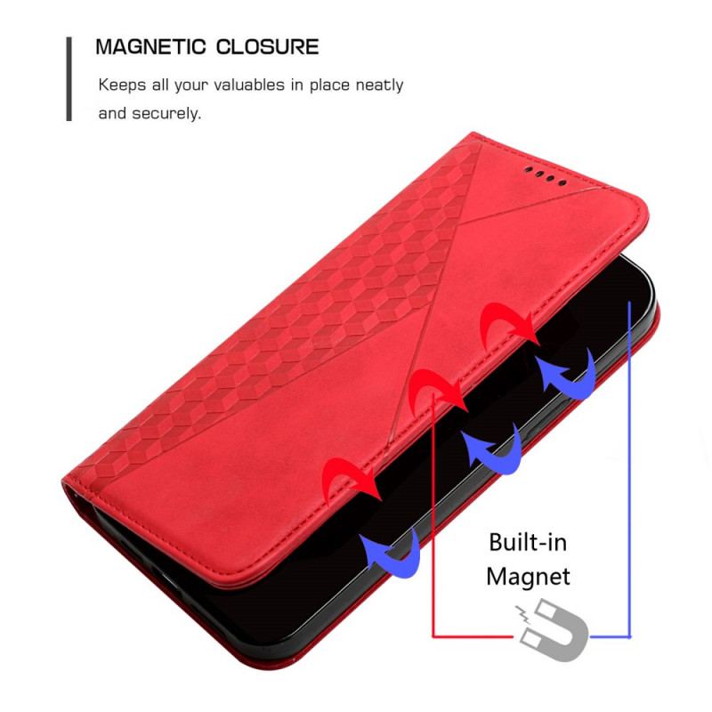Cover Poco F3 Flip Cover Geo Lædereffekt