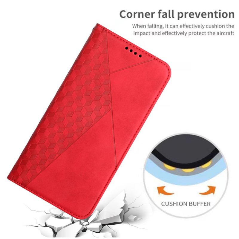 Cover Poco F3 Flip Cover Geo Lædereffekt