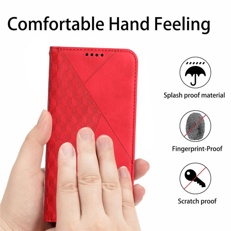 Cover Poco F3 Flip Cover Geo Lædereffekt