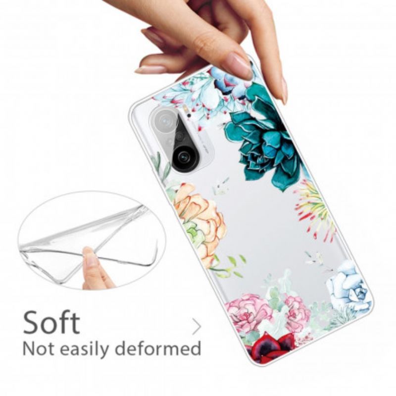Cover Poco F3 Sømløse Akvarelblomster