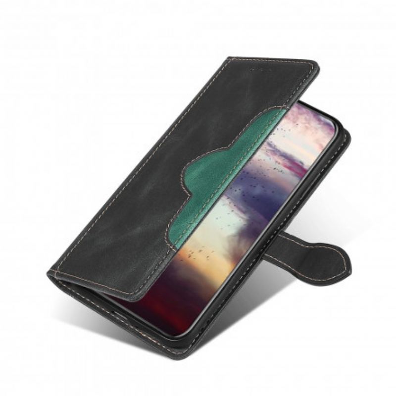 Flip Cover Poco F3 Imiteret Læder Bicolor Stilfuld