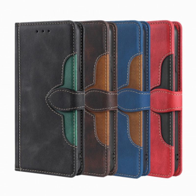 Flip Cover Poco F3 Imiteret Læder Bicolor Stilfuld