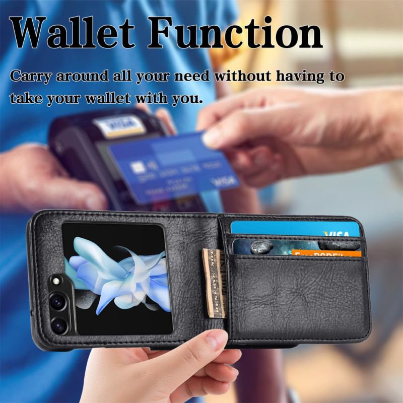 Cover Til Samsung Galaxy Z Flip 5 Kortholder I Læderstil