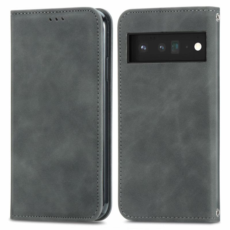 Cover Google Pixel 6 Pro Flip Cover Vintage Skin-touch Design