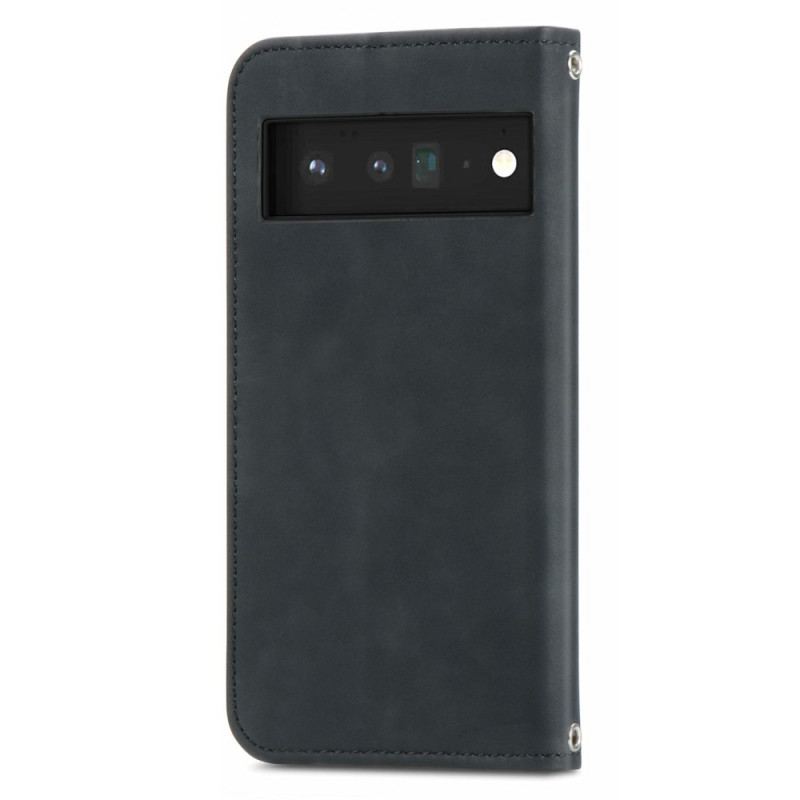 Cover Google Pixel 6 Pro Flip Cover Vintage Skin-touch Design