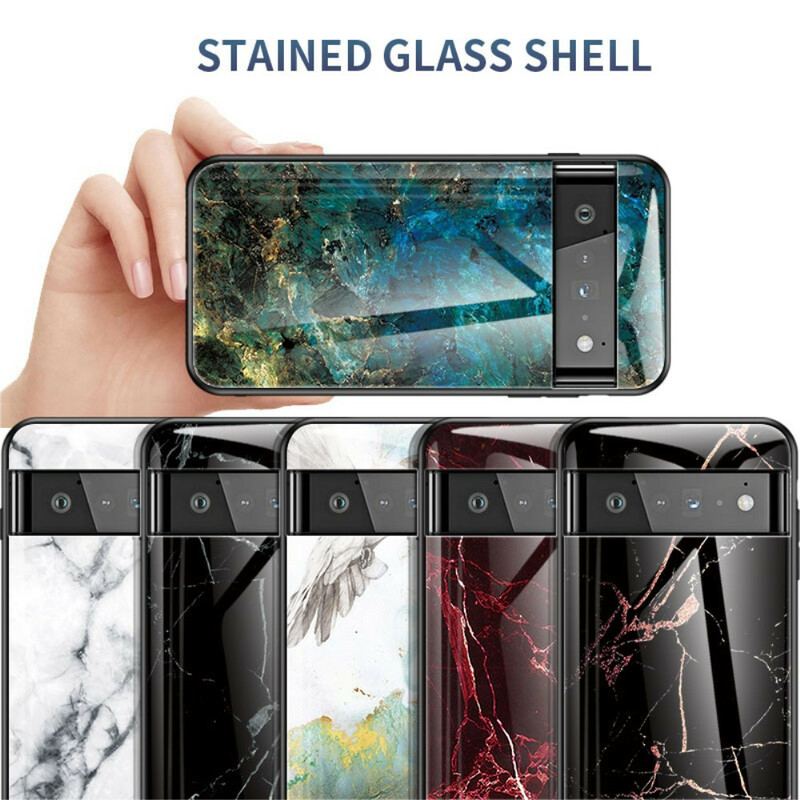 Cover Google Pixel 6 Pro Marmor Hærdet Glas
