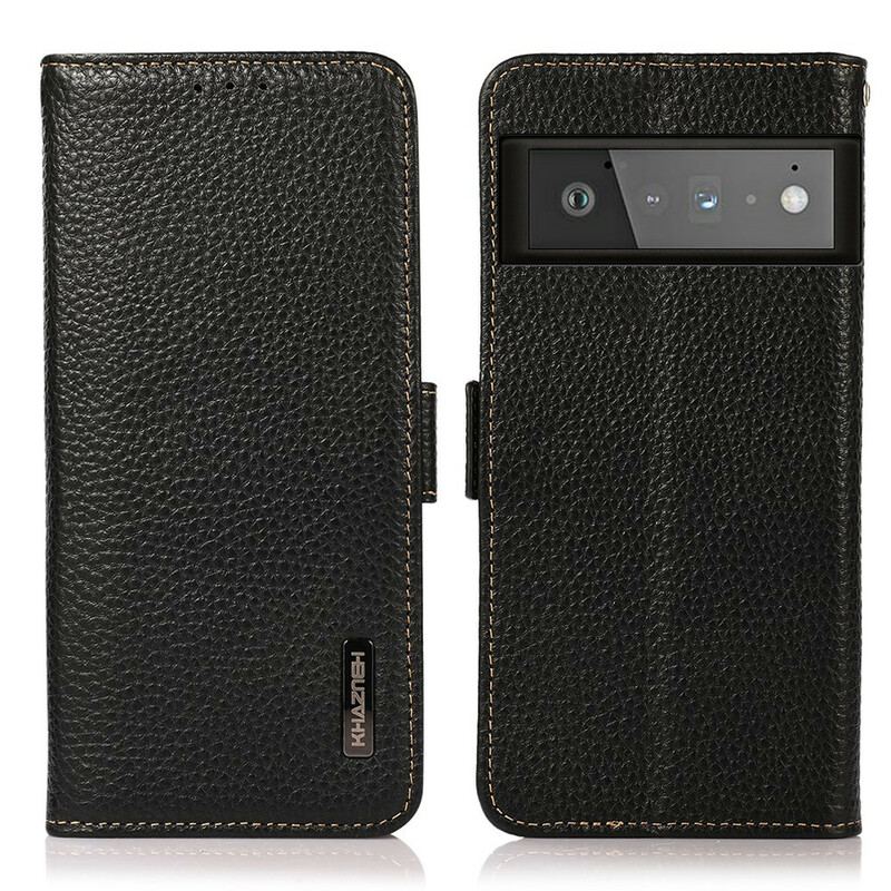 Flip Cover Google Pixel 6 Pro Khazneh Litchi Læder