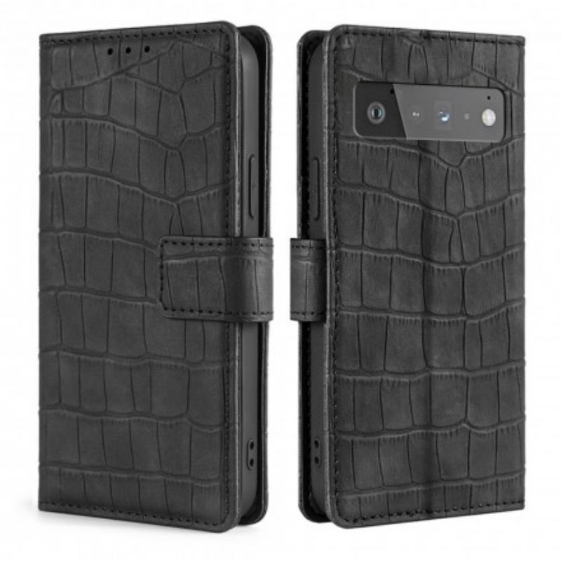 Flip Cover Google Pixel 6 Pro Skin-touch Krokodille