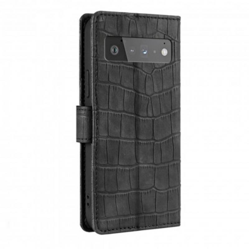 Flip Cover Google Pixel 6 Pro Skin-touch Krokodille