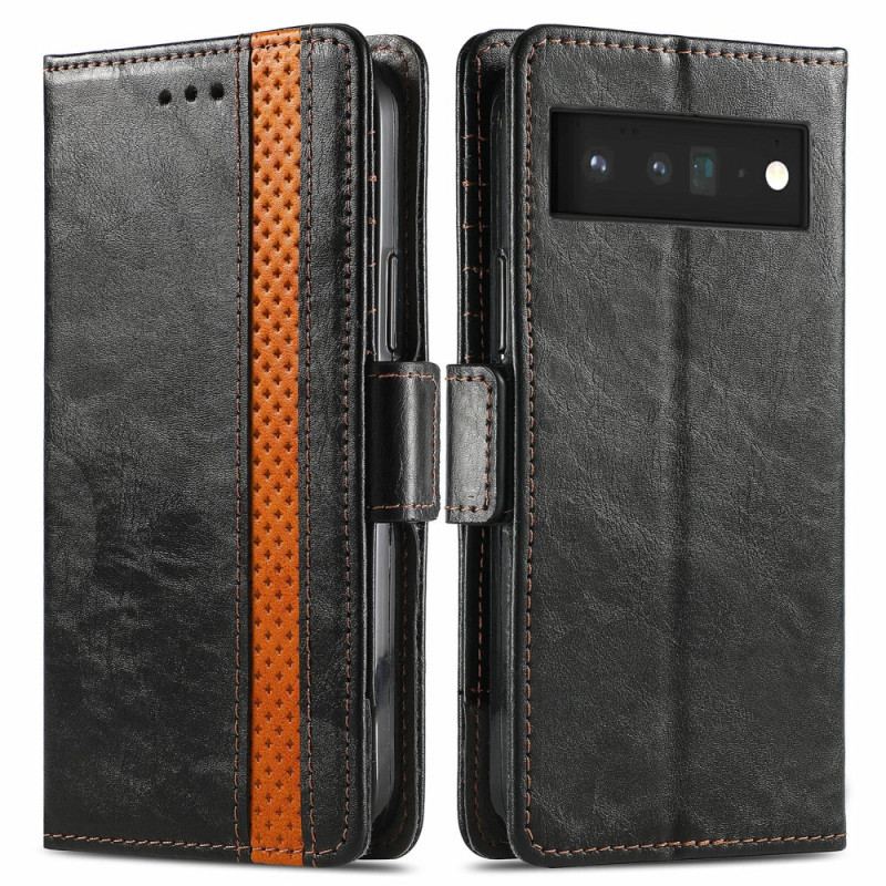 Flip Cover Google Pixel 6 Pro Tofarvet Dobbeltlås Casene