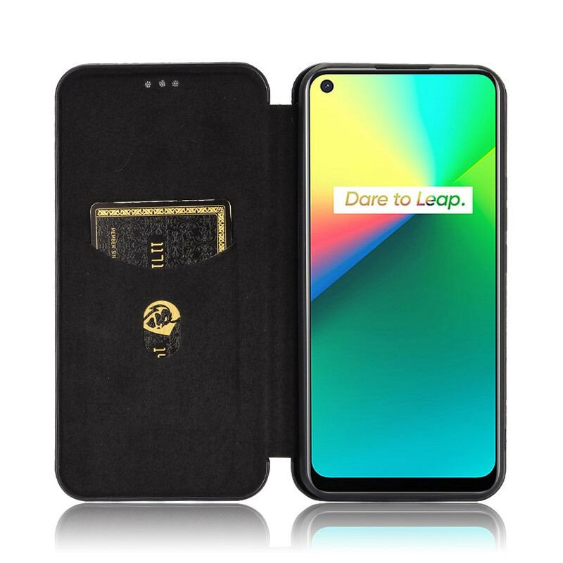 Cover Realme 7i Flip Cover Silikone Carbon