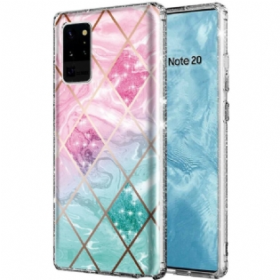 Cover Samsung Galaxy Note 20 Ultra Flise Glitter Marmor