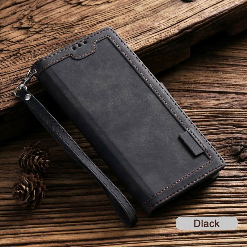Flip Cover Samsung Galaxy Note 20 Ultra Retro Kunstlæder Med Snor