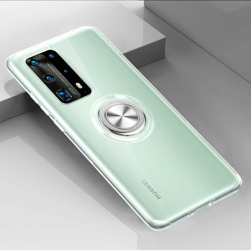 Cover Huawei P40 Gennemsigtig Enkel Metalring