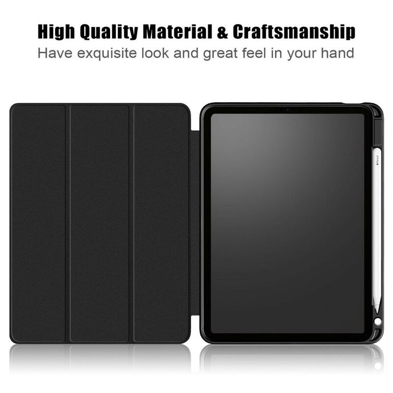 Cover iPad Air (2022) (2020) Litchi Stylus Holder I Imiteret Læder
