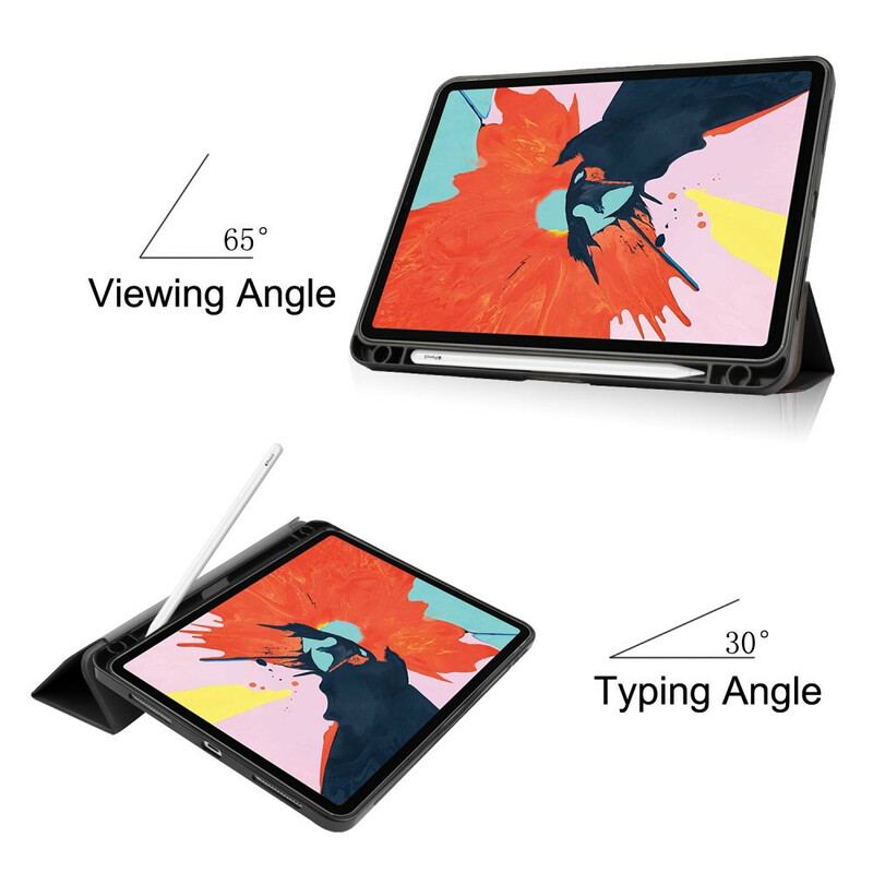 Cover iPad Air (2022) (2020) Style Stylus Holder I Litchi Læder