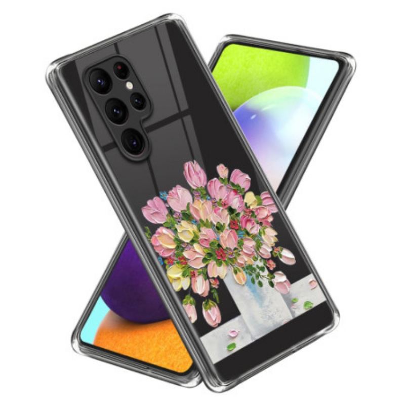 Cover Samsung Galaxy S24 Ultra 5g Lyserøde Blomster Maleri