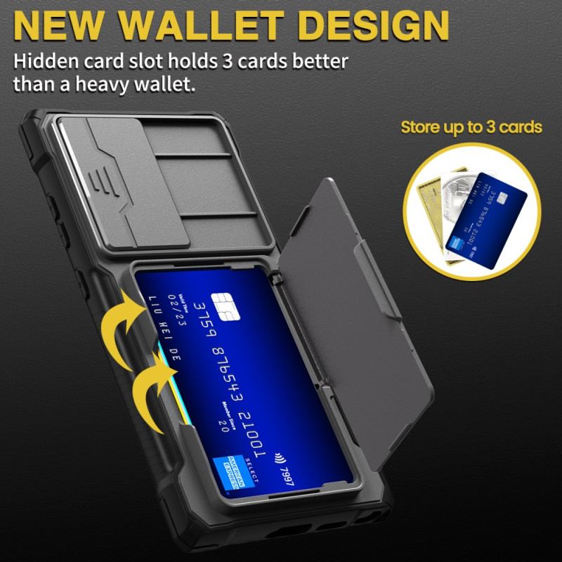 Cover Samsung Galaxy S24 Ultra 5g Telefon Etui Gkk Linsebeskyttelse Og Kortholder