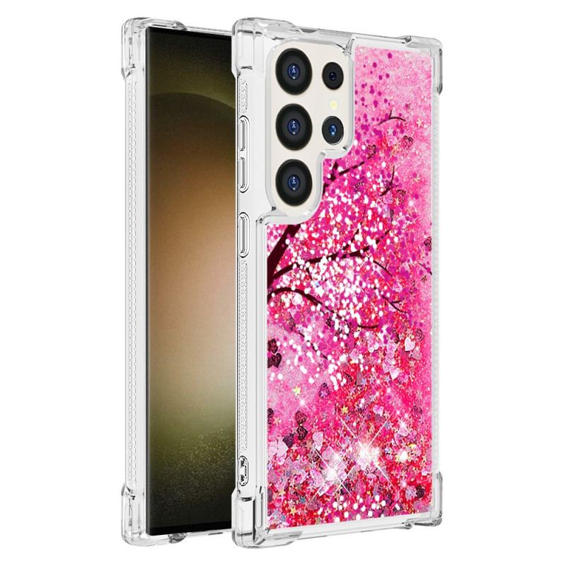 Cover Til Samsung Galaxy S24 Ultra 5g Cherry Blossom Pailletter