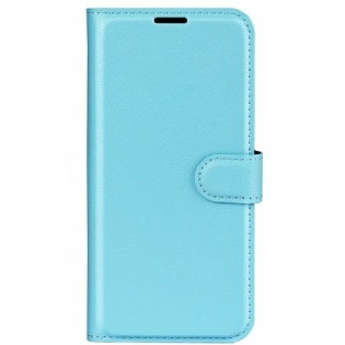 Flip Cover Samsung Galaxy S24 Ultra 5g Klassisk Litchi Imiteret Læder