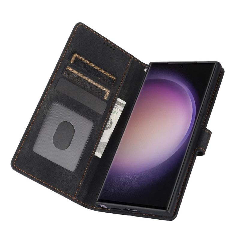 Flip Cover Samsung Galaxy S24 Ultra 5g Uldlædereffekt