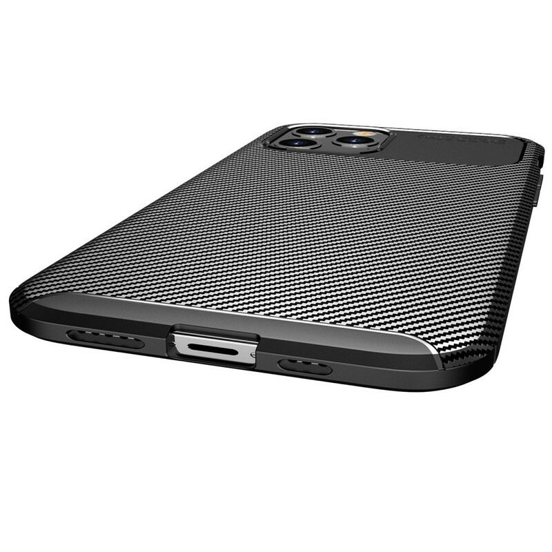 Cover iPhone 12 Pro Max Fleksibel Kulfibertekstur