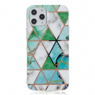 Cover iPhone 12 Pro Max Marmorfarvet Geometri 2