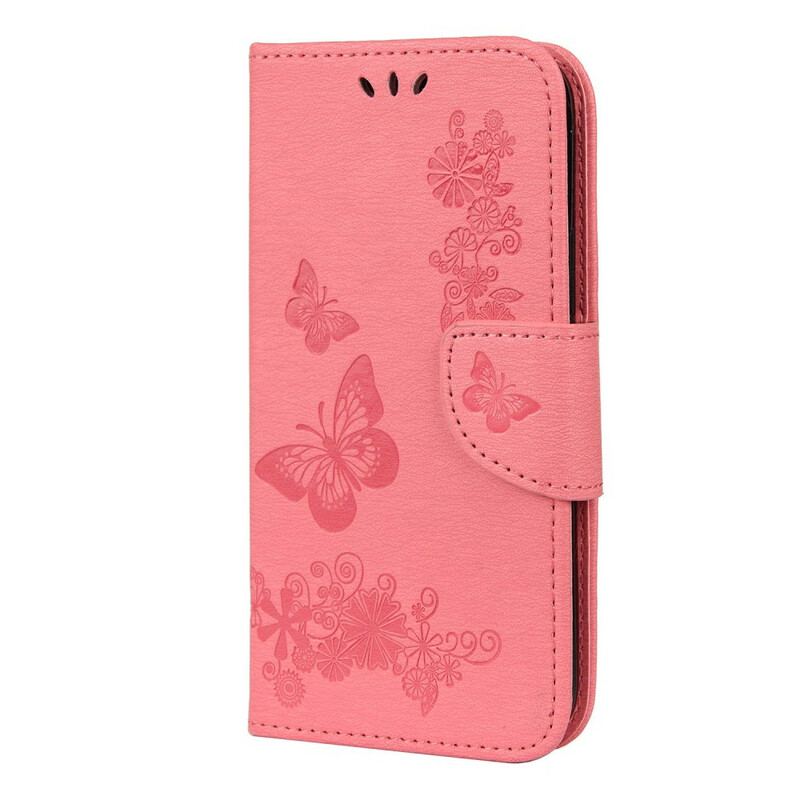 Flip Cover iPhone 12 Pro Max Med Snor Pragtfulde Stropsommerfugle