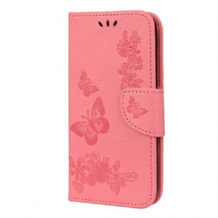 Flip Cover iPhone 12 Pro Max Med Snor Pragtfulde Stropsommerfugle