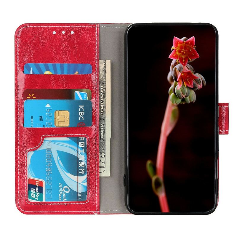 Flip Cover iPhone 12 Pro Max Skinnende Og Blottede Sømme
