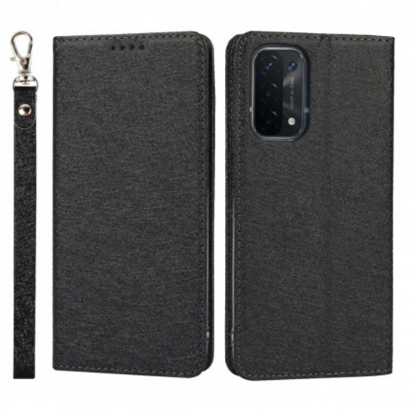Cover Oppo A54 5G / A74 5G Flip Cover Blødt Læderstil Med Rem