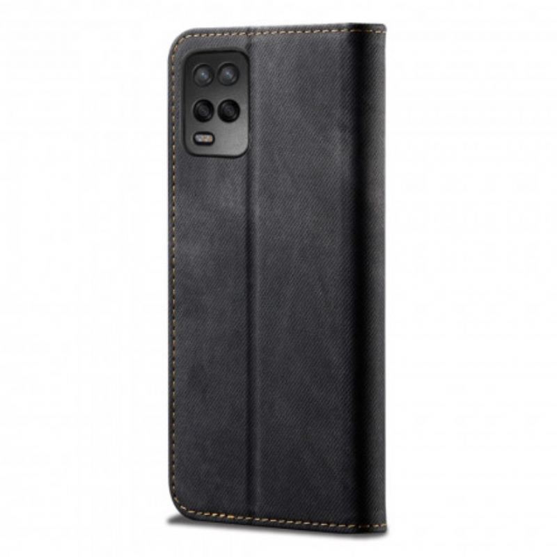 Cover Oppo A54 5G / A74 5G Flip Cover Denim Stof