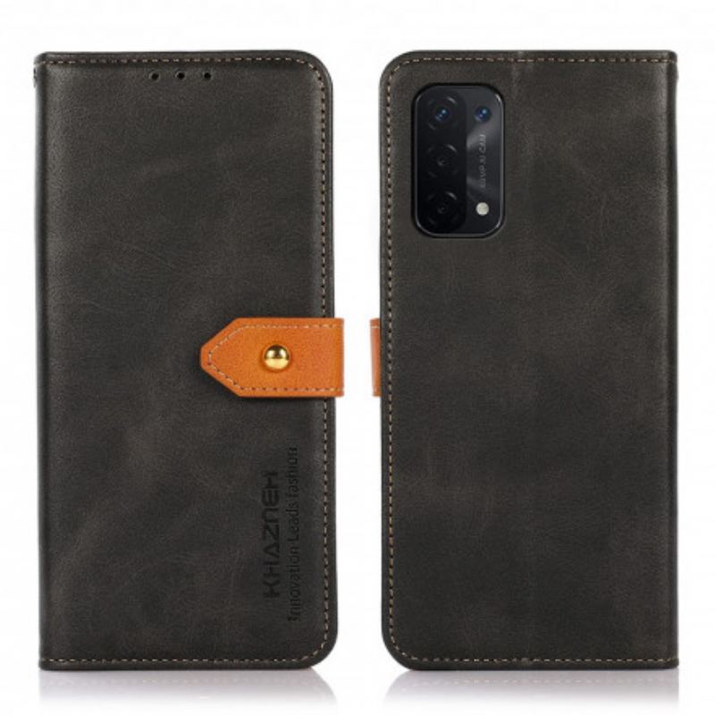 Flip Cover Oppo A54 5G / A74 5G Kunstlæder Med Khazneh-strop
