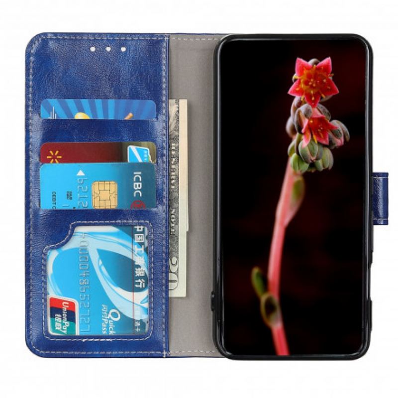 Læder Cover Oppo A54 5G / A74 5G Skinnende Og Blottede Sømme
