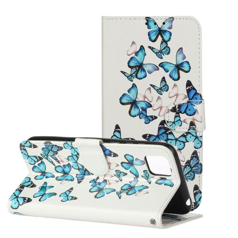 Cover Huawei Y5p Flip Cover Myriade Af Sommerfugle