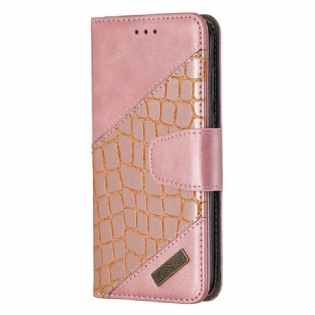 Flip Cover Huawei Y5p Klassisk Krokodilleskindseffekt