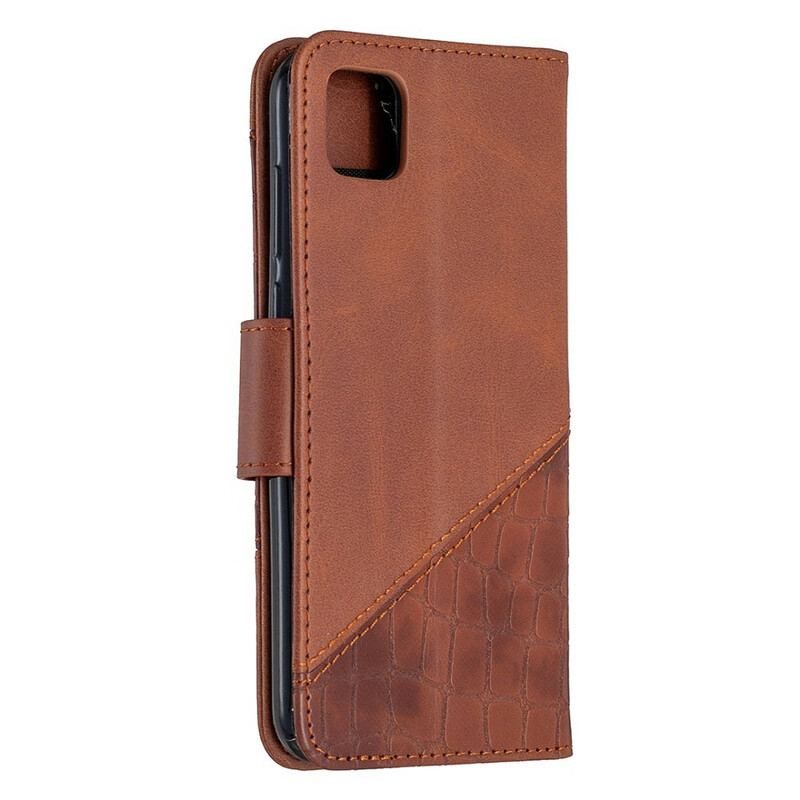 Flip Cover Huawei Y5p Klassisk Krokodilleskindseffekt