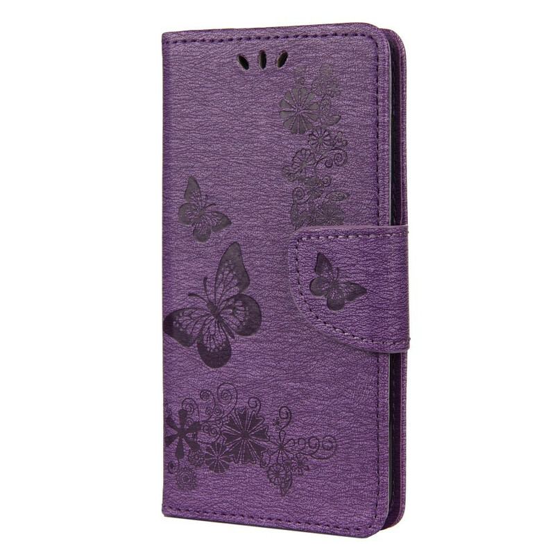 Flip Cover Huawei Y5p Kun Sommerfugle Med Snor