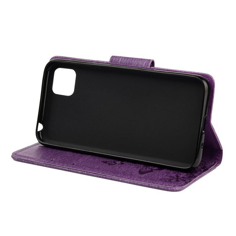Flip Cover Huawei Y5p Kun Sommerfugle Med Snor
