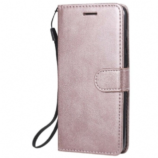 Flip Cover Huawei Y5p Med Snor Strappy Lædereffekt