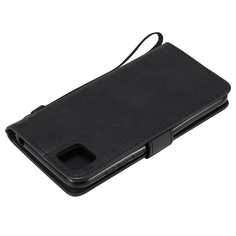 Flip Cover Huawei Y5p Med Snor Strappy Lædereffekt