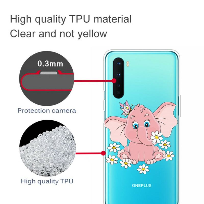 Cover OnePlus Nord Sømløs Lyserød Elefant