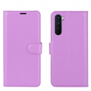 Læder Cover OnePlus Nord Klassisk Litchi-effekt