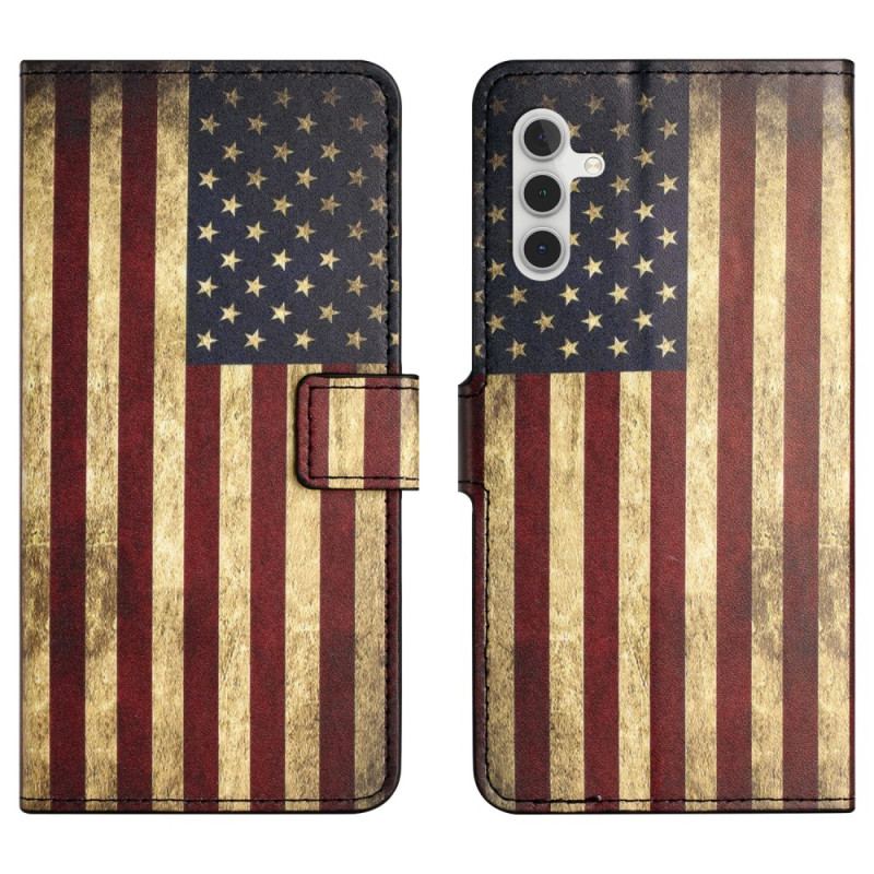 Flip Cover Samsung Galaxy S24 Plus 5g Vintage Amerikansk Flag