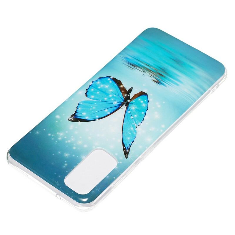 Cover Samsung Galaxy S20 Fluorescerende Blå Sommerfugl