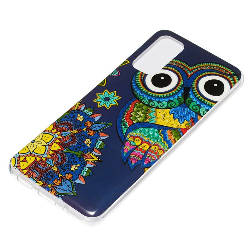 Cover Samsung Galaxy S20 Fluorescerende Ugle Mandala