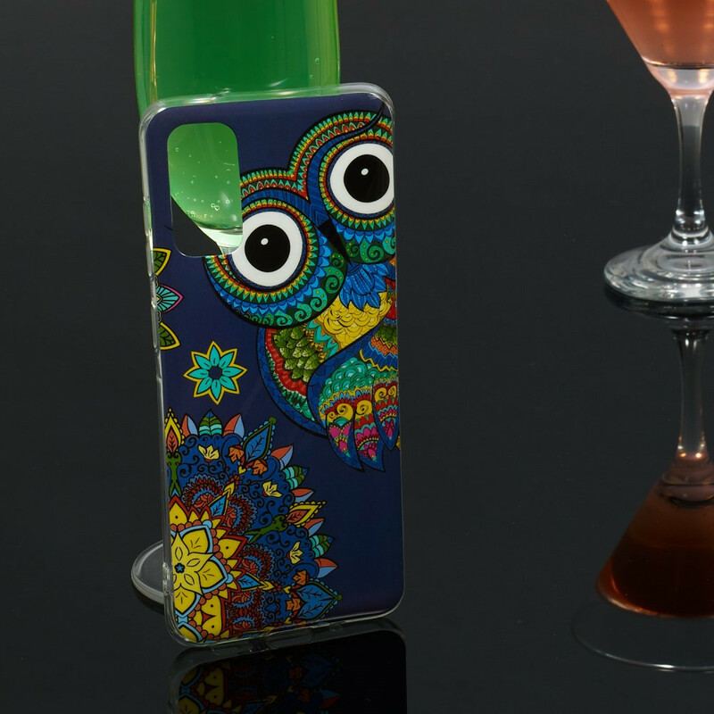 Cover Samsung Galaxy S20 Fluorescerende Ugle Mandala